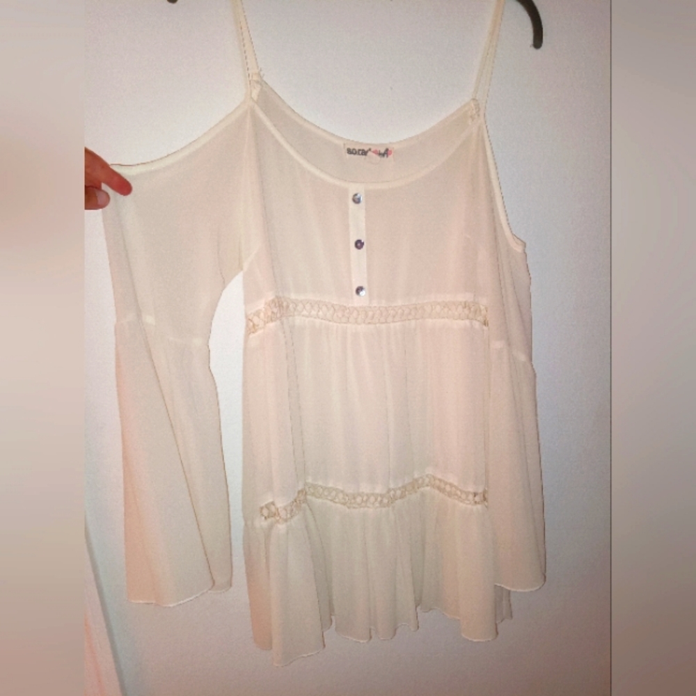 Sheer off white beach cover up